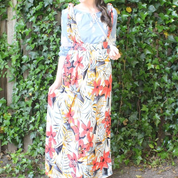 Dresses & Skirts - Tropical Floral Flowy Maxi Skirt
